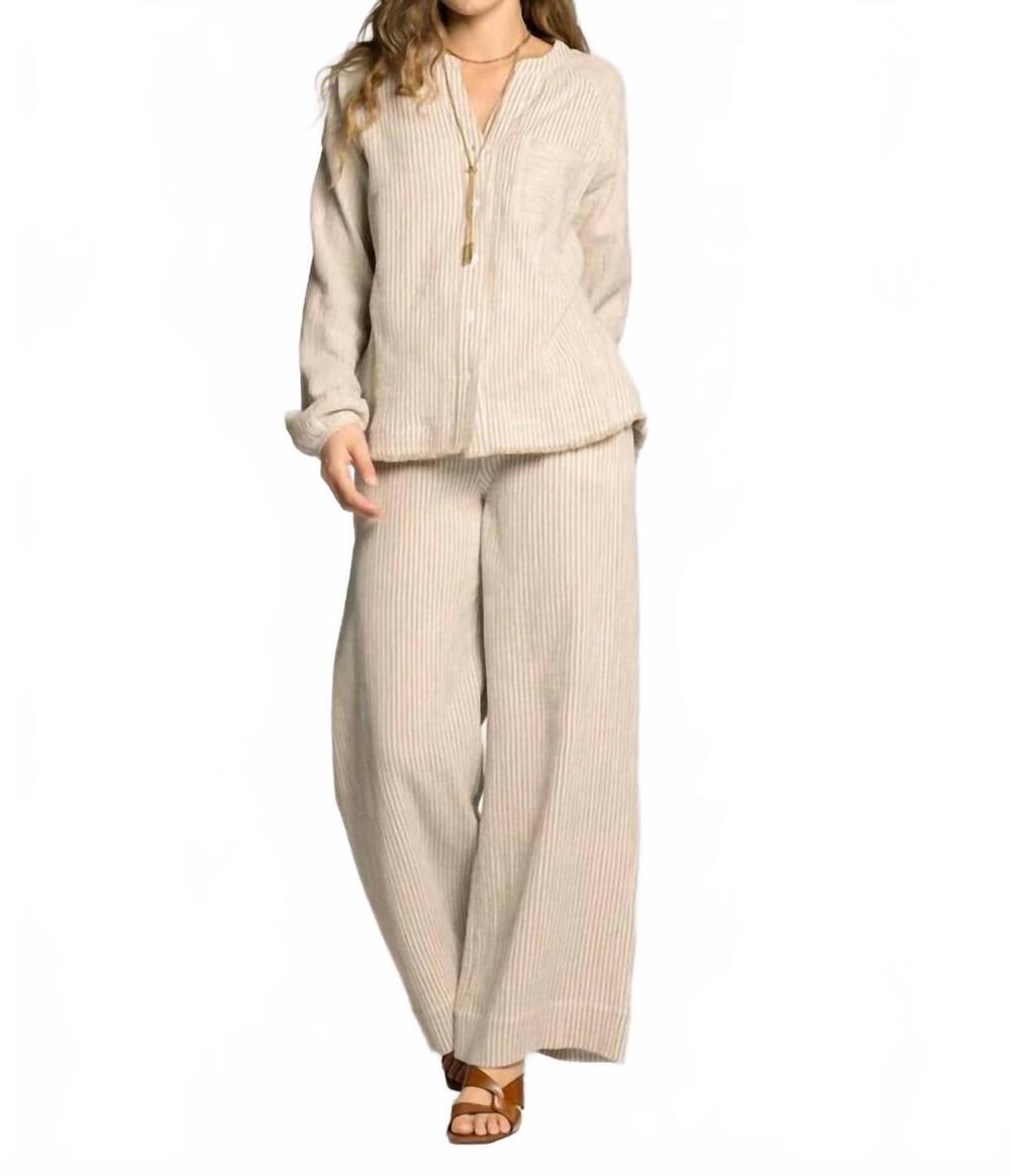NEW THREAD & SUPPLY maia long sleeve shirt in ivory oak